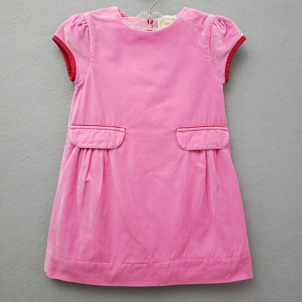 The Beaufort Bonnet Company Girls 6 Velvet Dress‎ Pink Red Bow Boutique Party